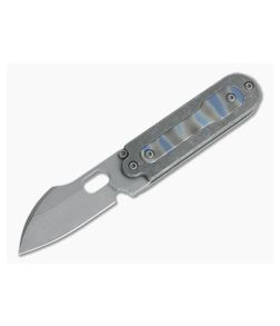 Serge Knife Co. Mid-Tech Bean Harpoon Acid Washed Nitro-V Flamed Inlay Titanium Slip Joint Top Flipper 004