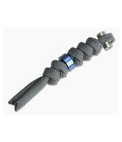Chris Reeve Large Inkosi Charcoal Lanyard with Blue Bead