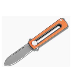 D Rocket Design Zr BarloX Black PVD M390 Orange G10 Zirconium Manual OTF Knife