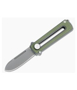 D Rocket Design Zr BarloX Black PVD M390 Green G10 Zirconium Manual OTF Knife