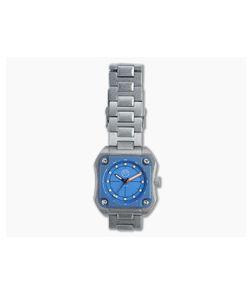 Serge Knife Co. Model 1 Wristwatch Blue Dial Blue Titanium Bezel Miyota 9039 Movement 010