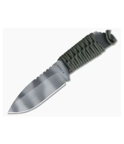 M. Strider Knives MFS Spear Point Tiger Stripe PSF27 Green Paracord