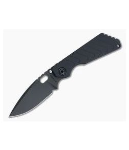 M. Strider Knives SnG Black PD#1 Spear Point Grooved Aluminum Flamed Titanium