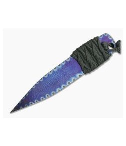 M. Strider Knives Flamed Titanium LM Nail 4.5" Cord Wrapped Fixed Blade