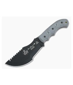 TOPS Tom Brown Tracker #1 Black Micarta Handle Black Traction Coated 1095 Carbon Steel TBT-010