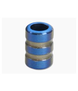Ti Survival Titanium Lanyard Bead Grooved Blue Anodized Glow Groove