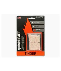 Exotac QuickLight Waterproof Fire Starting Tinder 12-Pack 11050