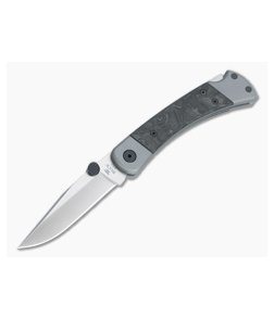 Buck Pro 110 Limited Satin S45VN Gray Aluminum Marbled Carbon Fiber Lock Back Folding Hunter 0110CFSLE1