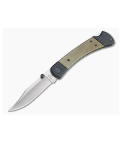 Buck 110 Hunter Sport EDC Satin S30V Black Aluminum Green Micarta Back Lock Folder 0110GRS5