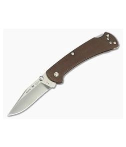 Buck 112 Slim Pro Ranger Brown Canvas Micarta S30V Folding Lock Back 0112BRS6