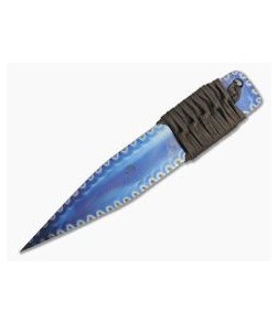 M. Strider Knives Flamed Titanium LM Nail WIDE 6.56" Cord Wrapped Fixed Blade