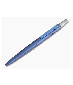 Pena Knives X-Series Click Pen Blue Titanium Matching Clip Black Ink Pen
