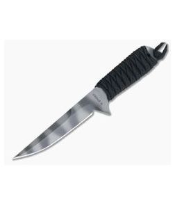 M. Strider Knives WP Hand Ground Trailing Point Tiger Stripe PSF27 Black Paracord