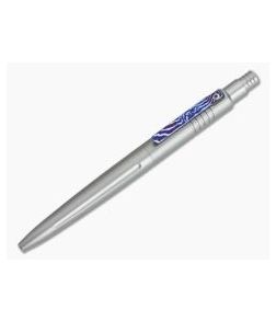 Pena Knives X-Series Click Pen Gray Titanium Mokuti Clip Black Ink Pen