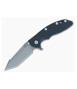 Hinderer Knives XM-18 3.5" Black-Blue Fatty Harpoon Tanto Working Finish #2