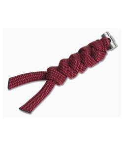Chris Reeve Small Sebenza 21 Burgundy/Silver Knotted Lanyard