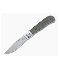 Boker Plus Bonfire Trapper Satin D2 Green Micarta Liner Lock Front Flipper 01BO182