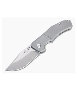 Boker Plus Jive Efros Satin D2 Titanium Frame Lock Folding Knife 01BO312