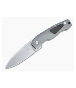 Boker Plus Aluma Flipper Manasherov Stonewashed D2 Gray Aluminum Folder 01BO463