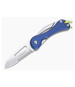 Fox Knives Sailing Knife 420C Blue Aluminum Liner Lock Folder w/ Marlin Spike 01FX074