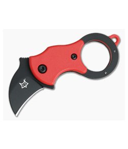 Fox Knives Mini-Ka Black Liner Lock Key Ring Karambit Red FRN 01FX324