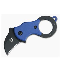 Fox Knives Mini-Ka Black Liner Lock Key Ring Karambit Blue FRN 01FX329