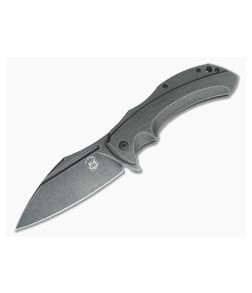 Fox Knives Bastinelli Shadow Elmax Black Stonewash Titanium Frame Lock Flipper 533TI