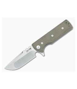 Chaves Ultramar T.A.K. Drop Point M390 Green Canvas Micarta Flipper