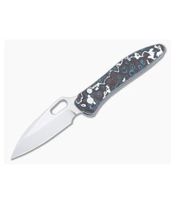 Serge Knife Co. Rager Button Lock Folder Nebula FatCarbon Handles Stonewash N690 Spear Point Blade 024