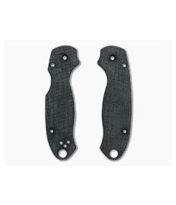 Putman Blade Scales Spyderco Para 3 Smooth Black Canvas Micarta Scales