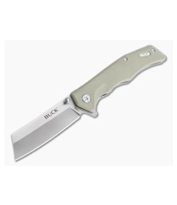 Buck 252 Trunk Cleaver Stainless Steel Tan G10 Liner Lock Flipper Folding Knife 0252TNS