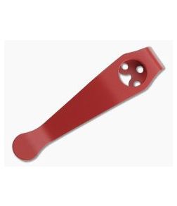 Lynch Northwest Titanium Deep Carry Pocket Clip Spyderco Short Red Cerakote