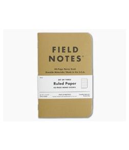 Field Notes Original Kraft Ruled Paper Memo Notebook 3 Pack