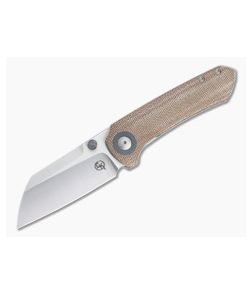 Christensen Knifeworks Maverick S Liner Lock Satin M390 Brown Micarta Folder