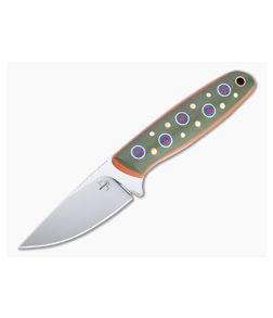 Boker Plus The Brook Polished VG10 Olive Drab Green G10 Fixed Blade 02BO031