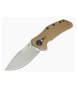 Zero Tolerance 0308 Stonewashed 20CV Tan G10 KVT Titanium Frame Lock Flipper