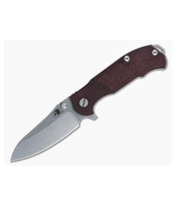 Hinderer Knives MP-1 Maroon Micarta 3.25" Stonewashed Flipper