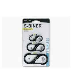 Nite Ize SlideLock S-Biner Stainless Steel Black Three Pack