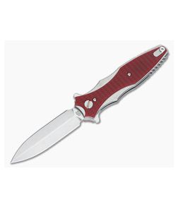 Hinderer Knives Maximus 3.5" Folding Dagger Red G10 Satin Standoff