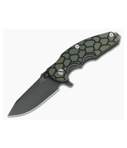 Hinderer Knives Jurassic Black DLC 3.25" Green/Black G10 SpearPoint 