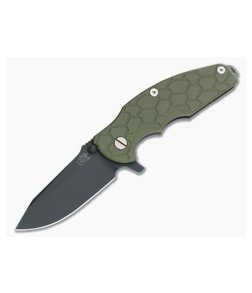 Hinderer Knives Jurassic Black DLC 3.25" OD Green G10 SpearPoint 