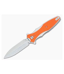 Hinderer Knives Maximus 3.5" Folding Dagger Orange G10 Satin Standoff