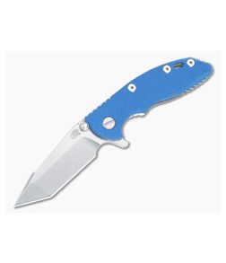 Hinderer Knives XM-18 3" Blue Harpoon Tanto Stonewashed Flipper