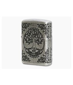 Zippo Windproof Lighter Tree of Life Antique Silver MultiCut Engraved Armor Case 29670