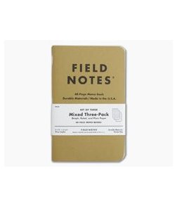 Field Notes Original Kraft Mixed Set Memo Notebook 3 Pack