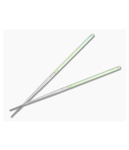 Foltsum 2-Piece Titanium Chopsticks Toxic Green Satin