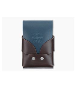 Willow Craft Goods Slim Swaddle Leather Wallet Dark Mahogany And Ocean Blue Colorway WCG-04