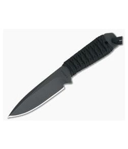 M. Strider Knives WP Hand Ground Spear Point Black ATS-34 Paracord Wrap 051