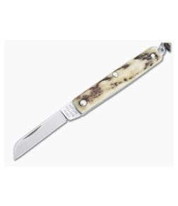 Great Eastern Cutlery #05 PPP Keychain Knife Sheepsfoot Sambar Stag Slip Joint Folder 053121-SS-12