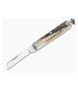 Great Eastern Cutlery #05 PPP Keychain Knife Sheepsfoot Sambar Stag Slip Joint Folder 053121-SS-26